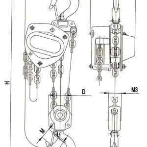 Drawing - Manual chain hoist HADEF 14/12