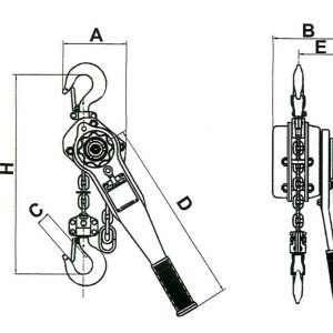 Drawing - Ratchet lever hoist HADEF 50/07